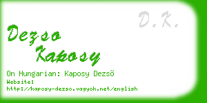 dezso kaposy business card